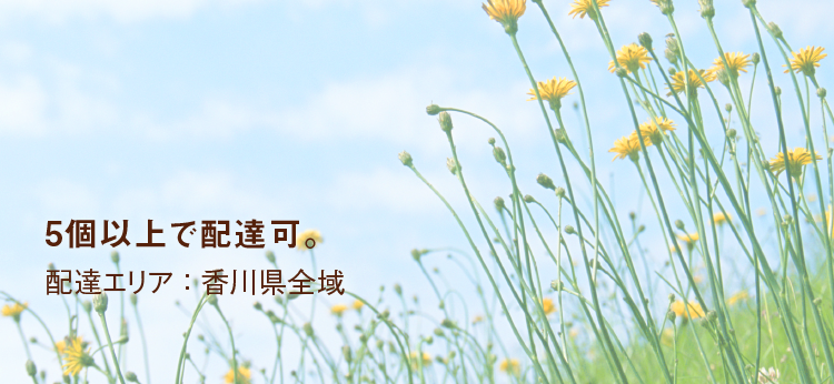 5個以上で配達可　配達エリア：香川全域